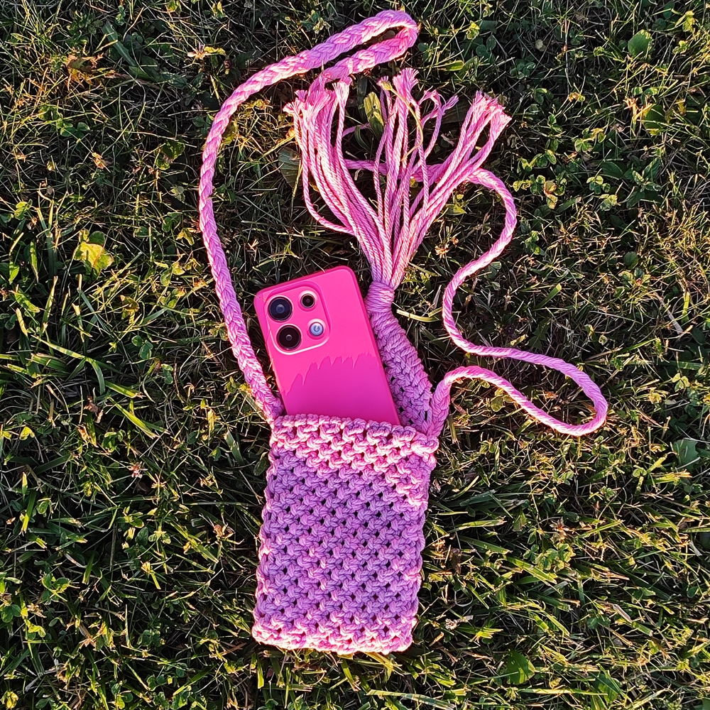 Pink Smartphone with Braided Case